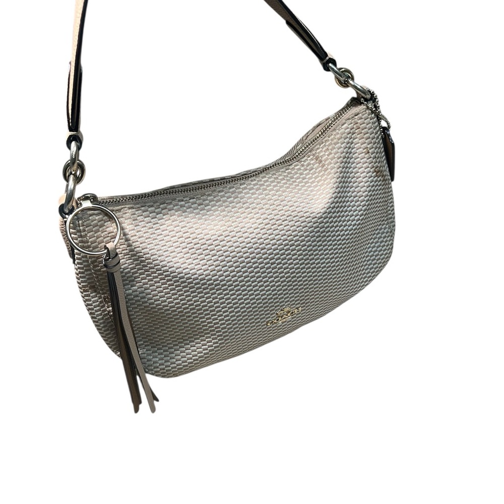 Coach Metallic Silver Shoulder Bag